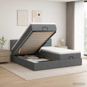 vidaXL Ottoman bed met matras met hoofdeinde 2 st, Verzenden, Nieuw