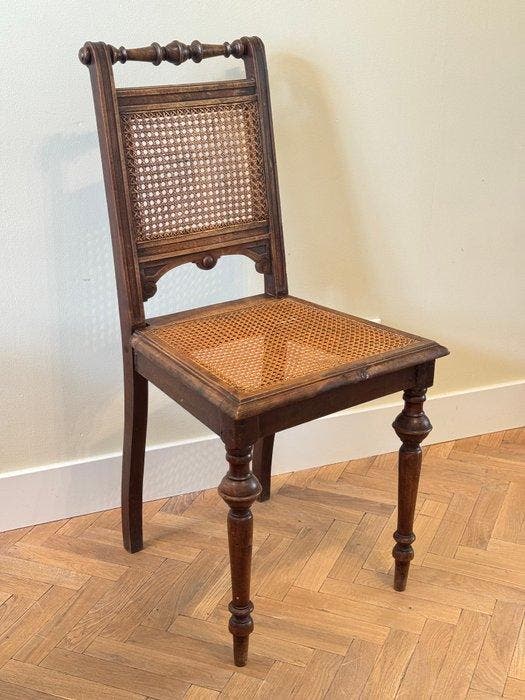 Stoel - salonstoel (of chambre-stoel) - Walnoot - Antieke, Antiquités & Art, Antiquités | Autres Antiquités