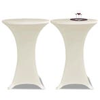 vidaXL Statafelhoes Stretch Ø70cm Crème (2 stuks), Verzenden, Nieuw