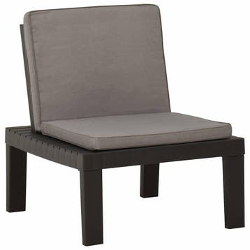 vidaXL Loungestoel met kussen kunststof grijs, Verzenden, Nieuw