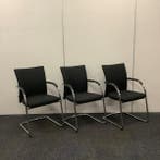 complete set van 3 stuks vergaderstoelen,  Klöber 742,, Huis en Inrichting, Gebruikt, Zwart, Drie