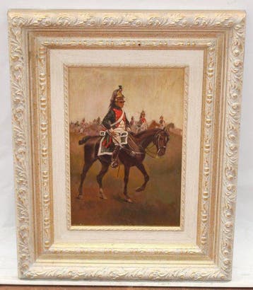 Spaanse school (XX) - Militar con caballo, Antiek en Kunst
