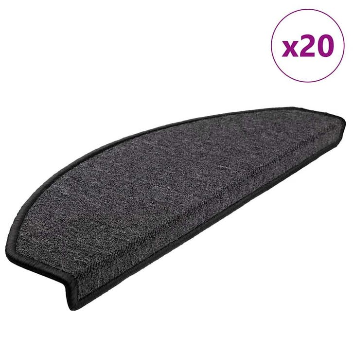 vidaXL Trapmatten 20 st 65x24x4 cm Antraciet Halfrond Groot, Doe-het-zelf en Bouw, Ladders en Trappen, Nieuw, Verzenden