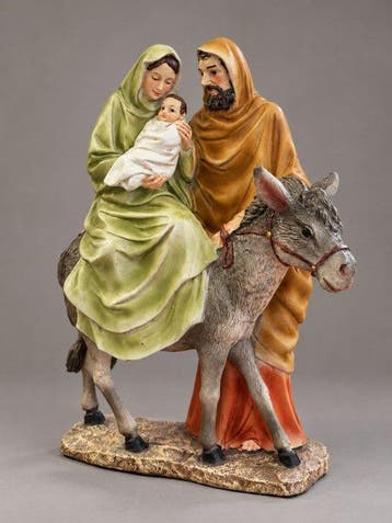 sculptuur, De Vlucht naar Egypte – Maria, Jozef & kindje, Antiek en Kunst