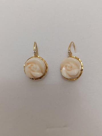 Koraal - Zilver, Corallo roze huid Angel - Oorbellen -