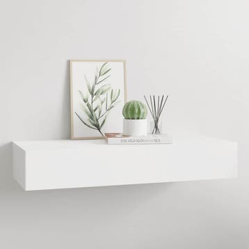 vidaXL Wandschap met lade 60x23,5x10 cm MDF wit, Huis en Inrichting, Verzenden, Nieuw