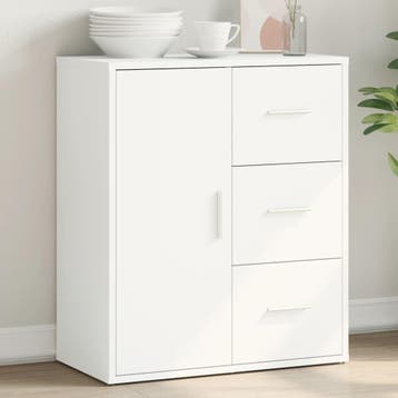 vidaXL Dressoir 60x31x70 cm bewerkt hout wit, Verzenden, Nieuw