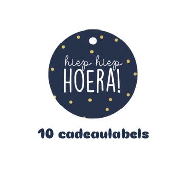 10x Cadeaulabel - hiep hiep hoera - blauw - naam kaartje..., Divers, Cartes de voeux, Verzenden