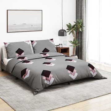vidaXL Dekbedovertrekset 200x200 cm katoen grijs, Verzenden, Nieuw