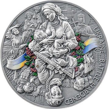 Ghana. 10 Cedis 2025 Ukraine. Battle Hardened 2.0 2 oz, Timbres & Monnaies