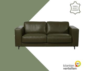 Leren bank Clear - 2,5 zits - Elegance Green (donkergroen), Ophalen of Verzenden