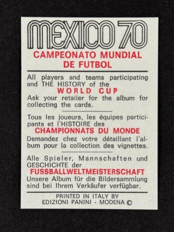 1970 Panini Mexico 70 World Cup, - History: Hunt 1966 - 1