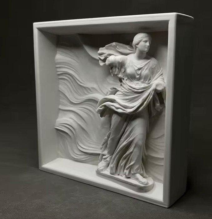 Figuur - Dea del Vento - Gips, Antiquités & Art, Curiosités & Brocante