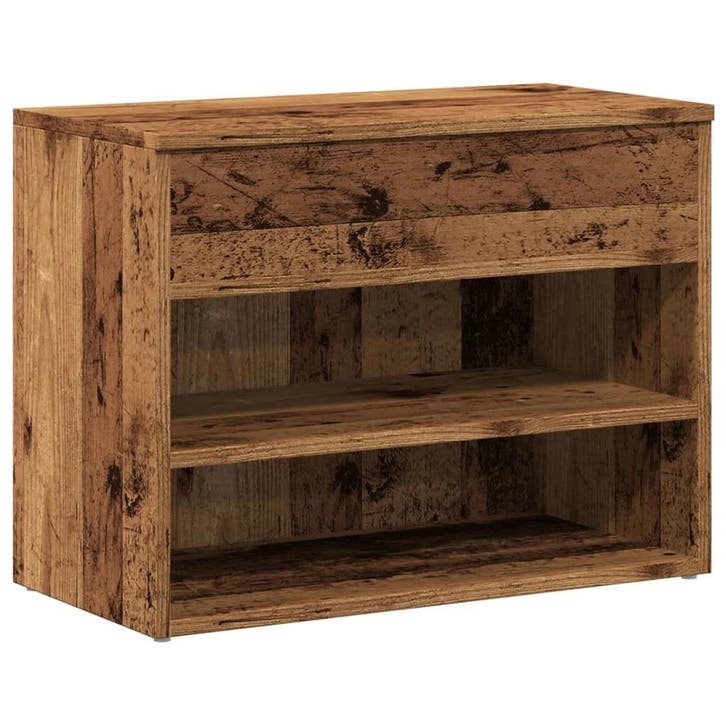 Schoenenbank 60cm oud hout | 40% korting | Retour deal, Huis en Inrichting, Kasten | Schoenenrekken, Zo goed als nieuw, Verzenden