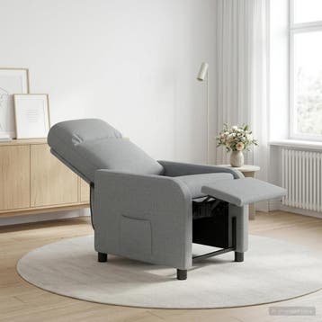 vidaXL Recliner Lichtgrijs Stof, Verzenden, Nieuw