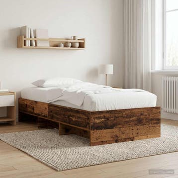 vidaXL Bedframe met plank met opslag Oud hout 80 x 200 cm, Verzenden