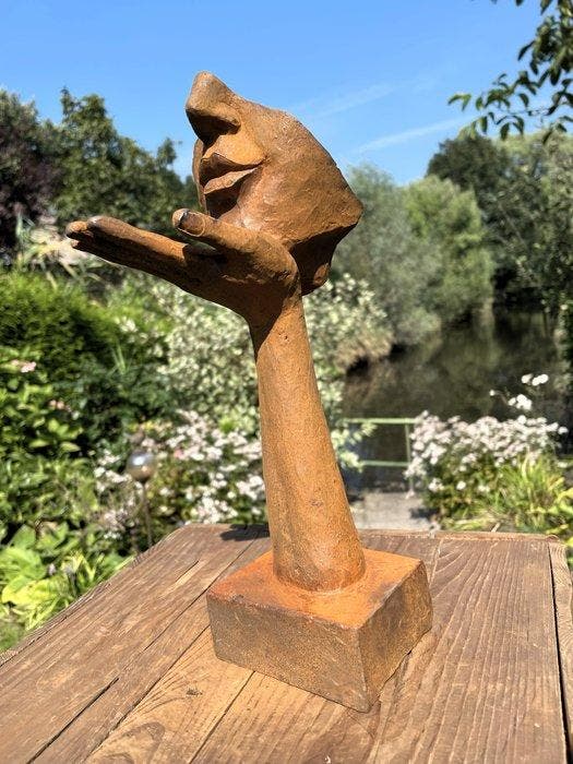 Sculptuuur voor buiten, Blowkiss - 29.5 cm - Gietijzer, Antiquités & Art, Curiosités & Brocante