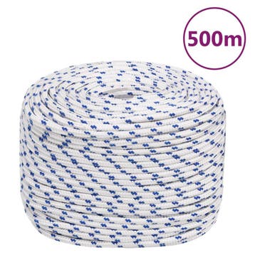 vidaXL Boot touw 10 mm 500 m polypropyleen wit, Verzenden, Nieuw