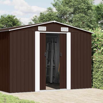 vidaXL Tuinschuur 257x489x181 cm metaal bruin, Verzenden