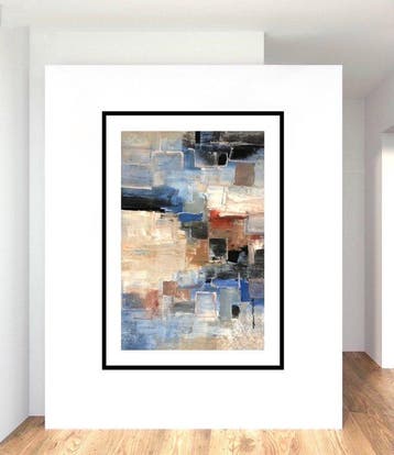 Dam Domido - Composition abstraite bleu - NO RESERVE - 120 x
