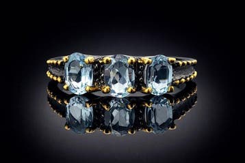 Topaze - Argent - Bague - Triple Sparkle