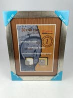 fotolijst 30x40 houten lijst zilver met zwart, Audio, Tv en Foto, Fotografie | Fotolijsten, Verzenden, Nieuw