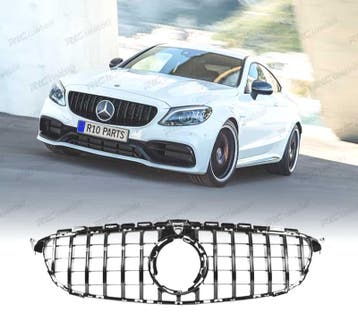 CALANDRE MERCEDES W205 LOOK GT-R NOIR BRILLANT, Verzenden