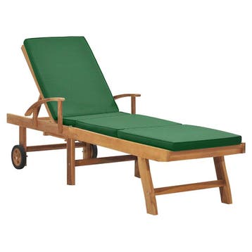 Ligbed teakhout, tweede kansje: 35% korting, OP = OP, Tuin en Terras, Verzenden, Zo goed als nieuw, Teakhout, Verrijdbaar