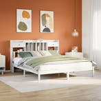 vidaXL Bed met boekenkast zonder matras grenenhout wit, Verzenden, Nieuw