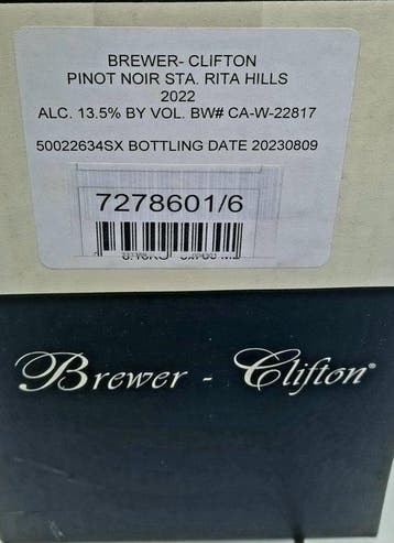 2022 Brewer-Clifton, Pinot Noir - Sta. Rita Hills,