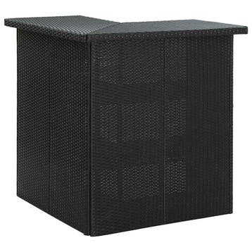 vidaXL Hoekbartafel 100x50x105 cm poly rattan zwart, Huis en Inrichting, Verzenden, Nieuw