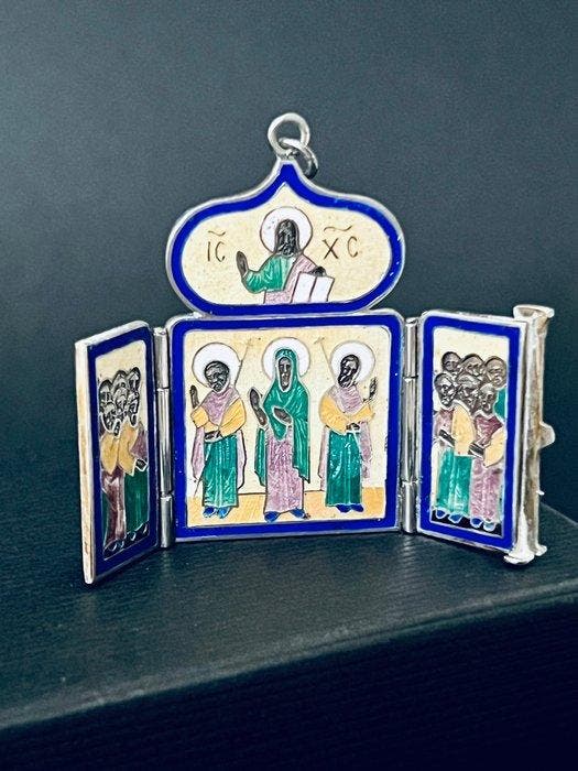 Argent 84 Zolonics - Hanger - Religieus icoon-triptiek, Antiek en Kunst, Kunst | Niet-Westerse kunst