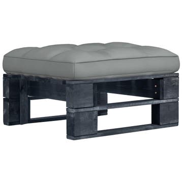vidaXL Tuinhocker pallet zwart geïmpregneerd grenenhout, Verzenden, Nieuw