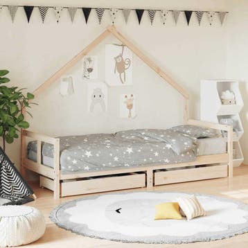vidaXL Kinderbedframe met lades 80x200 cm massief grenenhout, Verzenden