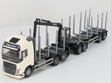 Schaal 1:25 EMEK Volvo FH12 6x4 Wit Hout Transporter met..., Ophalen of Verzenden