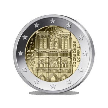 Frankrijk. 2 Euro 2025 Notre Dame de Paris (25 monnaies)