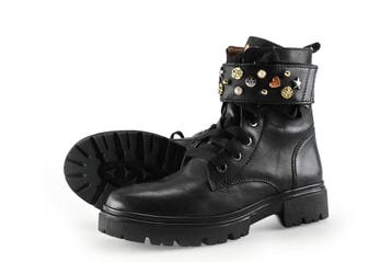 Nelson Veterboots Meisjes in maat 31 Zwart, Verzenden, Jongen of Meisje, Schoenen, Zo goed als nieuw