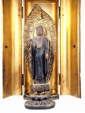 Japanese Antique Large Standing Kannon Bosatsu in Zushi