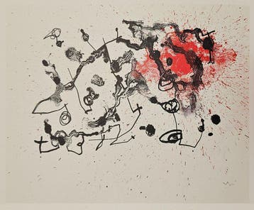 Joan Miró – Serie II, rood (1961), Antiquités & Art, Art | Lithographies & Sérigraphies