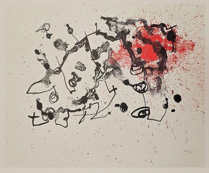 Joan Miró – Serie II, rood (1961), Antiquités & Art, Art | Lithographies & Sérigraphies