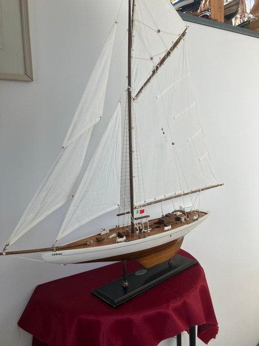 Maritieme objecten - zeilschip Carino uit Venetië - hout,, Antiquités & Art, Curiosités & Brocante