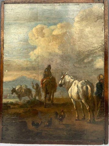 Nederlandse school (XVII) - Scène de Cavalier dans un