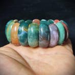 Prachtige Indiase Agaat Armband in rode fluwelen