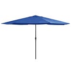 vidaXL Parasol met metalen paal 390 cm azuurblauw, Tuin en Terras, Verzenden, Nieuw
