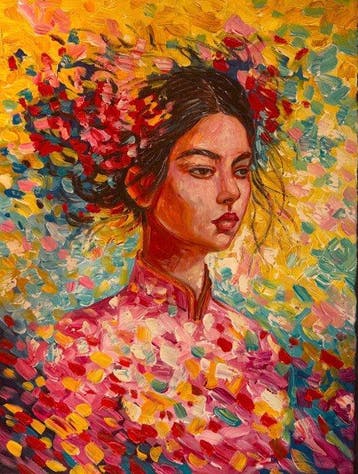 Nguyn V.L (1993) - Souffle Floral 80 60 cm