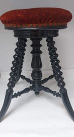 Tabouret - bois ébénisé - Tabouret ancien 1880/1900