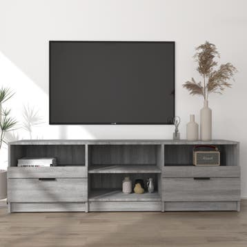 vidaXL Tv-meubel 150x33,5x45 cm bewerkt hout grijs sonoma, Verzenden, Nieuw