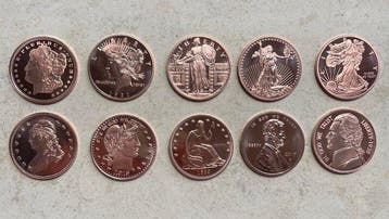Verenigde Staten. Medal Lot of 10 oz Iconic American designs