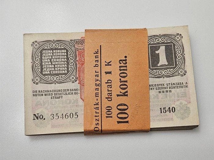 Oostenrijk. - 100 x 1 krone ND (1919 - old date 1916) - Pick, Postzegels en Munten, Bankbiljetten | Europa | Niet-Eurobiljetten