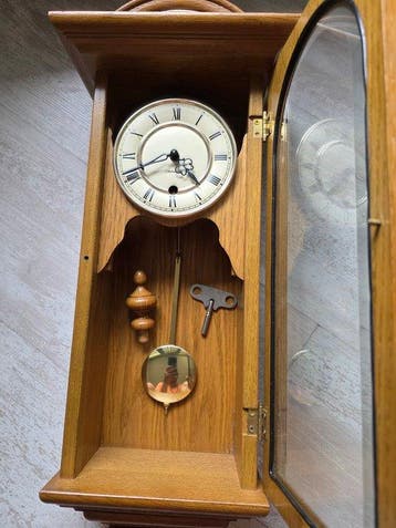 Regulateur - Hout, Glas, Messing - 1970-1980, Antiek en Kunst